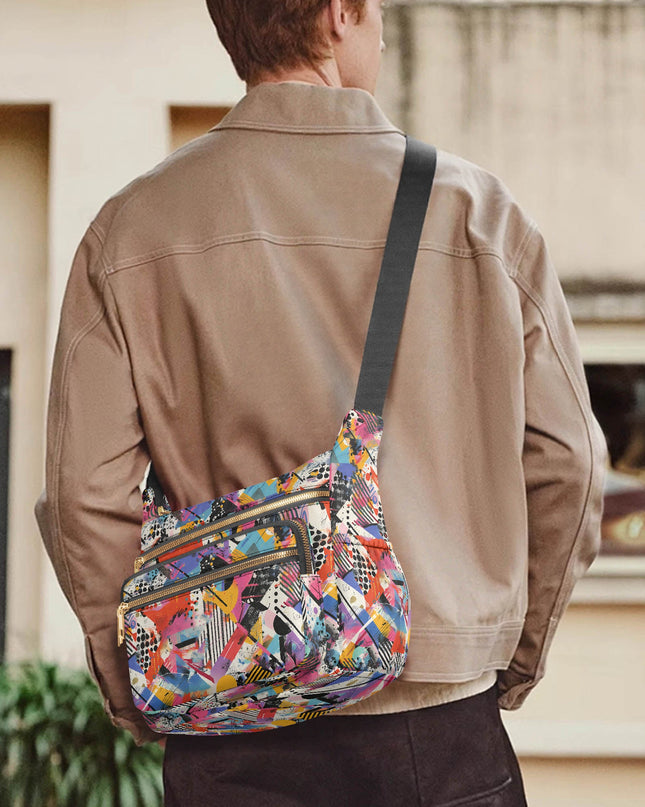 Graffiti Multi - pocket Crossbody Bag - Sola Shoe