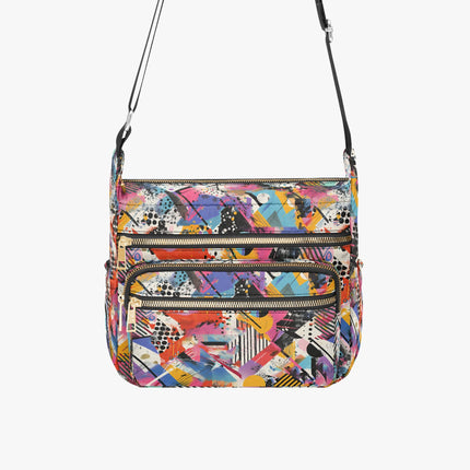 Graffiti Multi - pocket Crossbody Bag - Sola Shoe