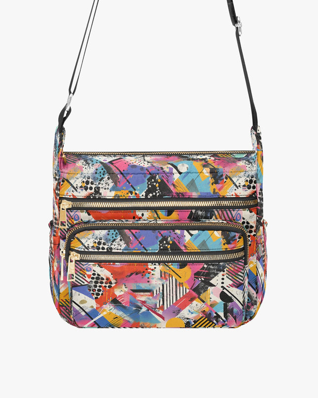 Graffiti Multi - pocket Crossbody Bag - Sola Shoe