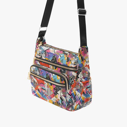 Graffiti Multi - pocket Crossbody Bag - Sola Shoe
