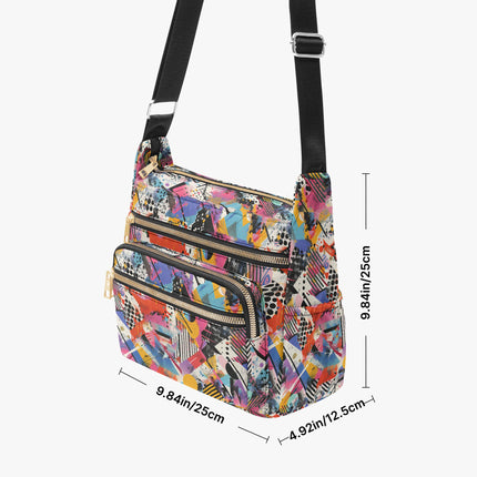 Graffiti Multi - pocket Crossbody Bag - Sola Shoe
