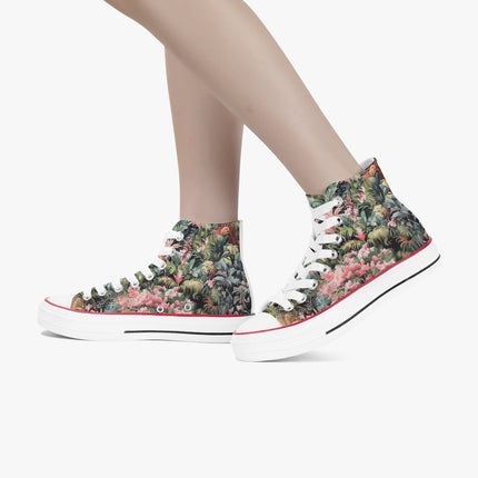 Pink Palm High - Top Shoes - Sola Shoe