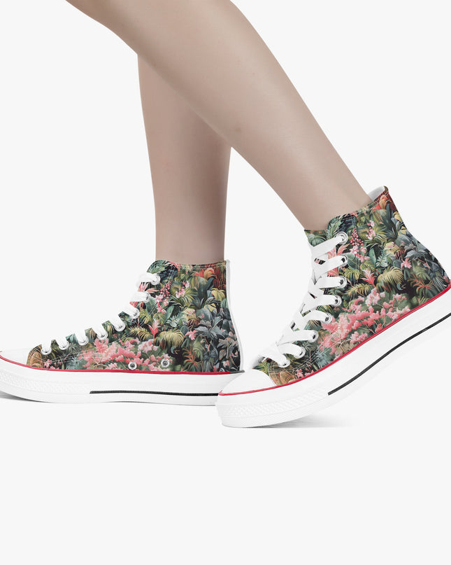 Pink Palm High - Top Shoes - Sola Shoe