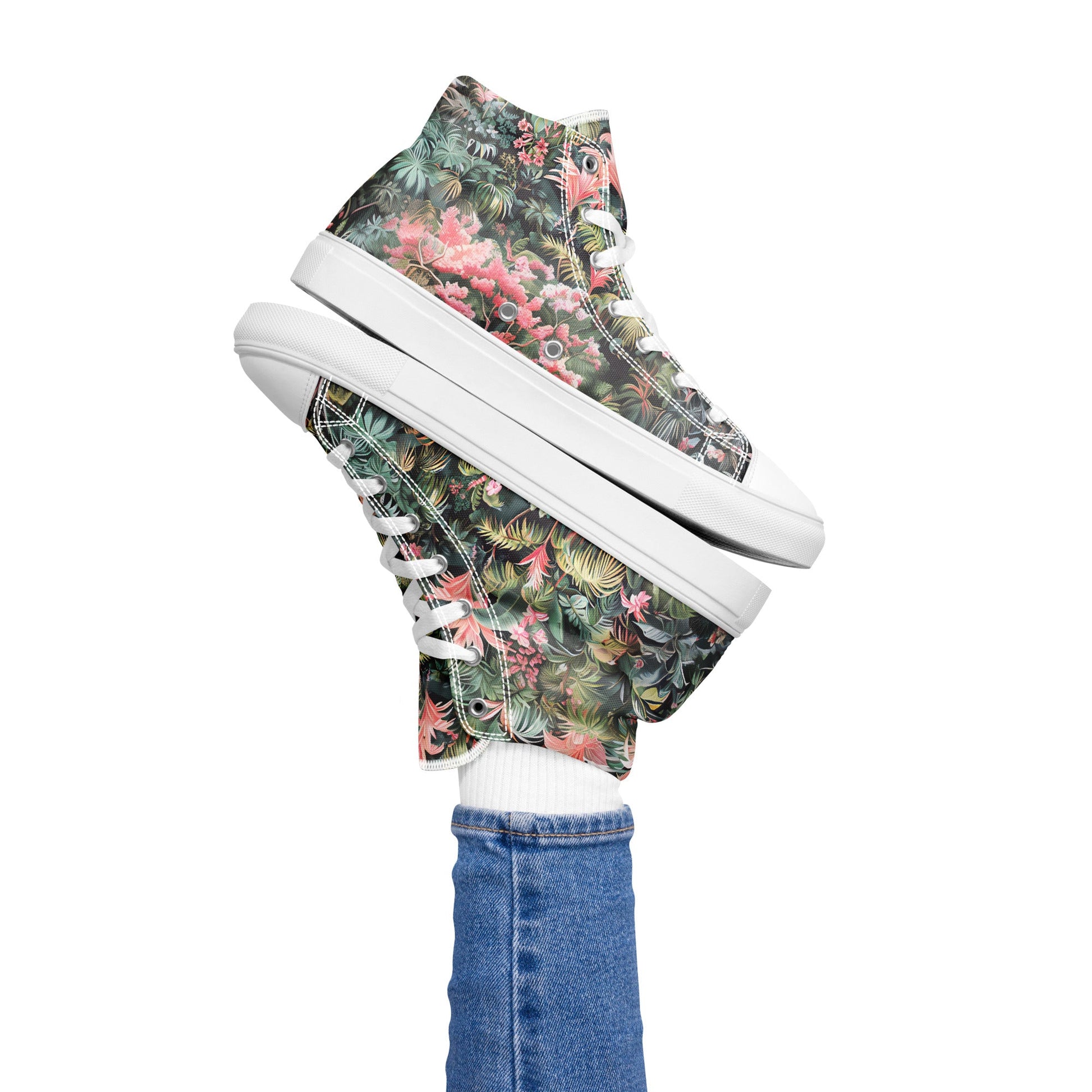 Pink Palm high top shoes - Sola Shoe