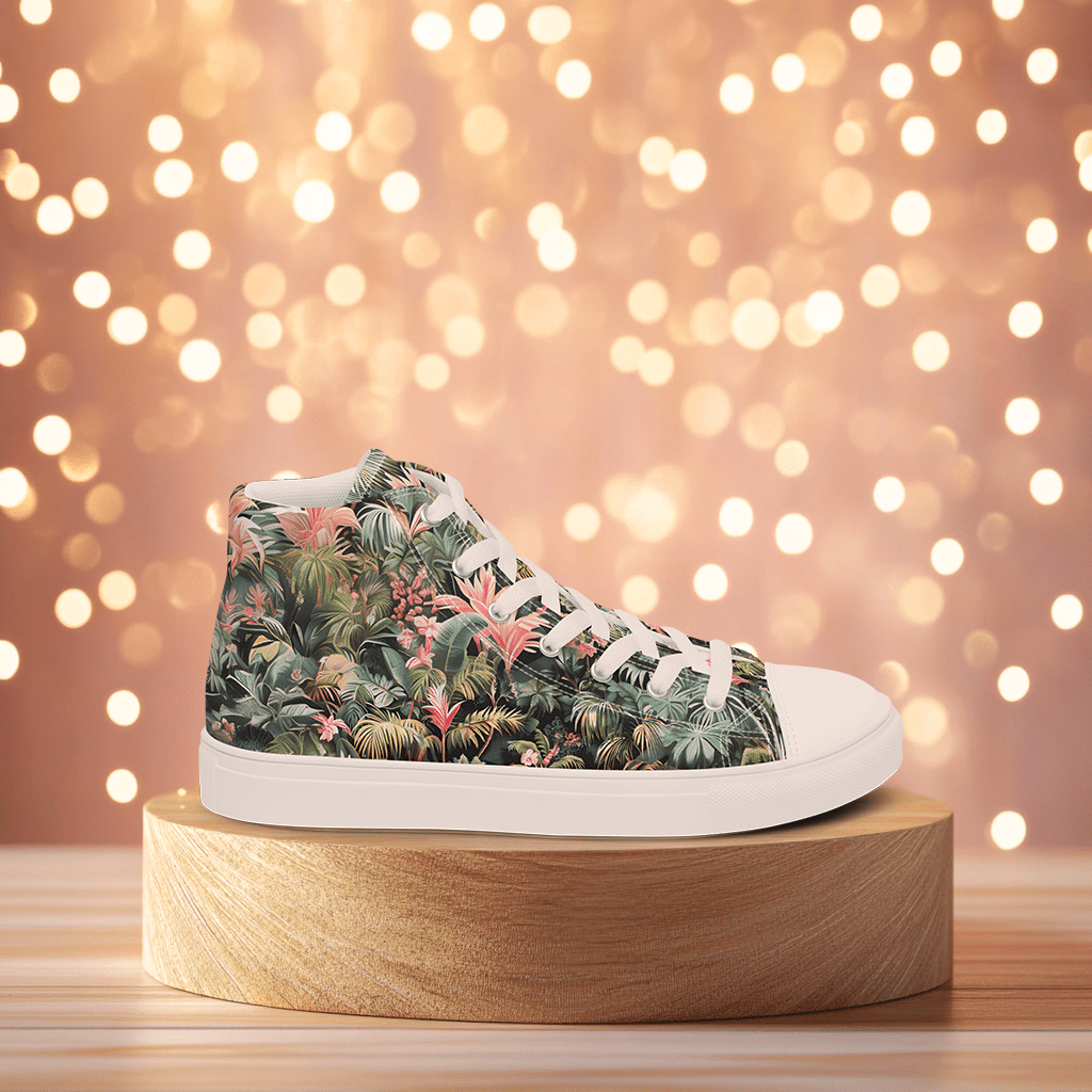 Pink Palm high top shoes - Sola Shoe
