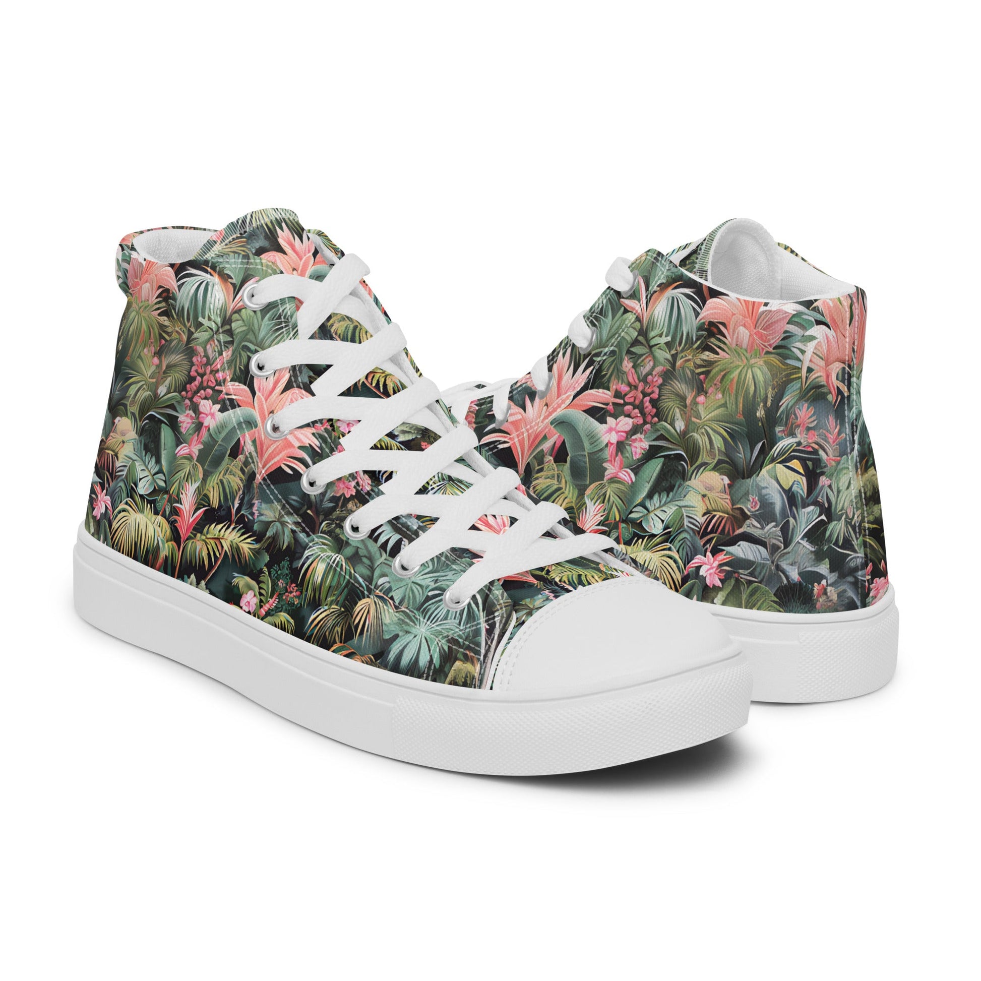 Pink Palm high top shoes - Sola Shoe