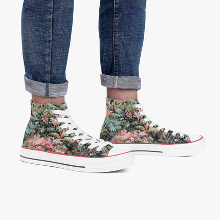 Pink Palm High - Top Shoes - Sola Shoe