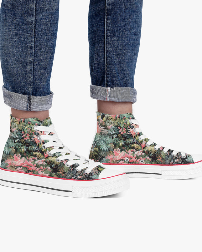 Pink Palm High - Top Shoes - Sola Shoe