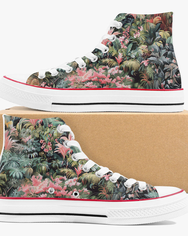 Pink Palm High - Top Shoes - Sola Shoe