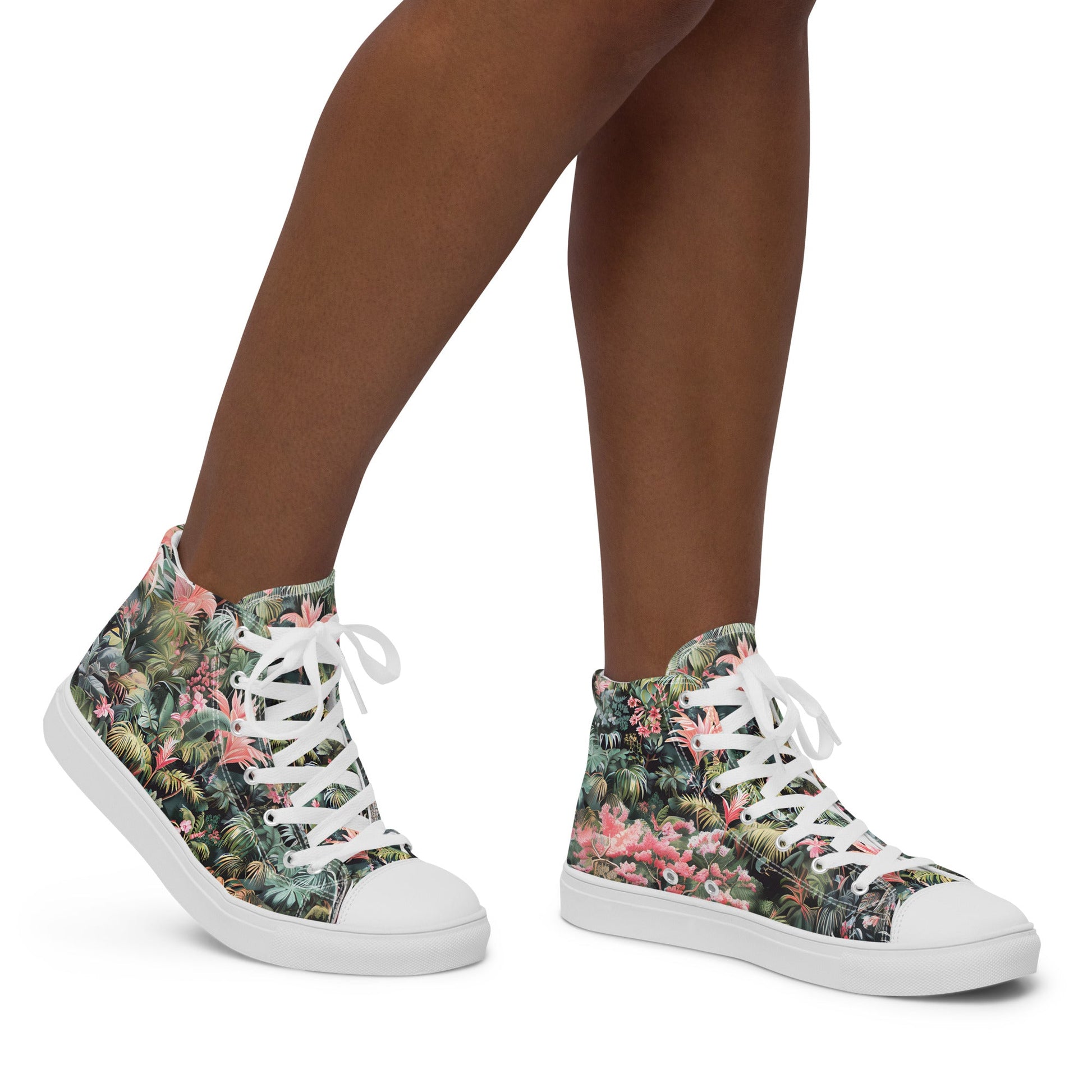 Pink Palm high top shoes - Sola Shoe