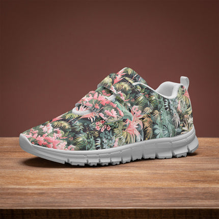 Pink Palm Kids Lightweight Velcro Sneaker - Sola Shoe