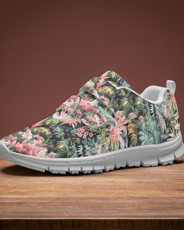 Pink Palm Kids Lightweight Velcro Sneaker - Sola Shoe