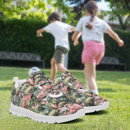Pink Palm Kids Lightweight Velcro Sneaker - Sola Shoe