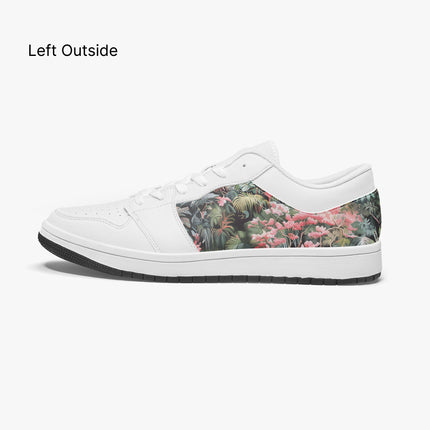 Pink Palm Low - Top Leather Sneakers - Sola Shoe