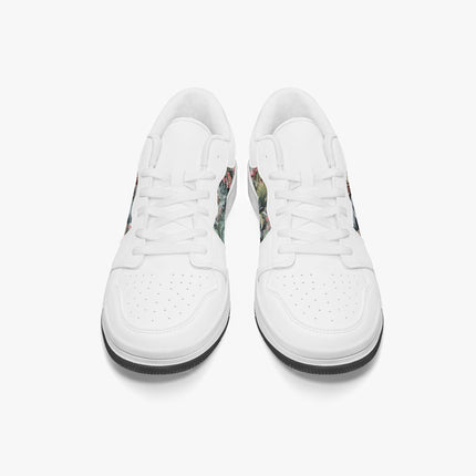 Pink Palm Low - Top Leather Sneakers - Sola Shoe