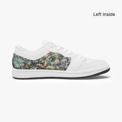 Pink Palm Low - Top Leather Sneakers - Sola Shoe