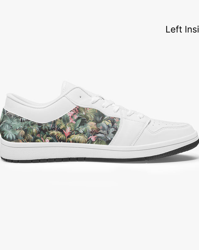 Pink Palm Low - Top Leather Sneakers - Sola Shoe