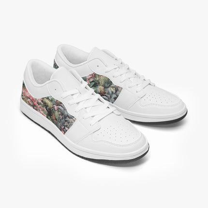 Pink Palm Low - Top Leather Sneakers - Sola Shoe