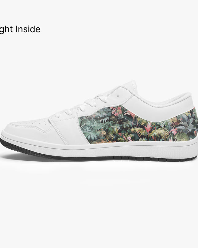 Pink Palm Low - Top Leather Sneakers - Sola Shoe