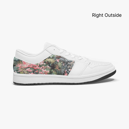 Pink Palm Low - Top Leather Sneakers - Sola Shoe