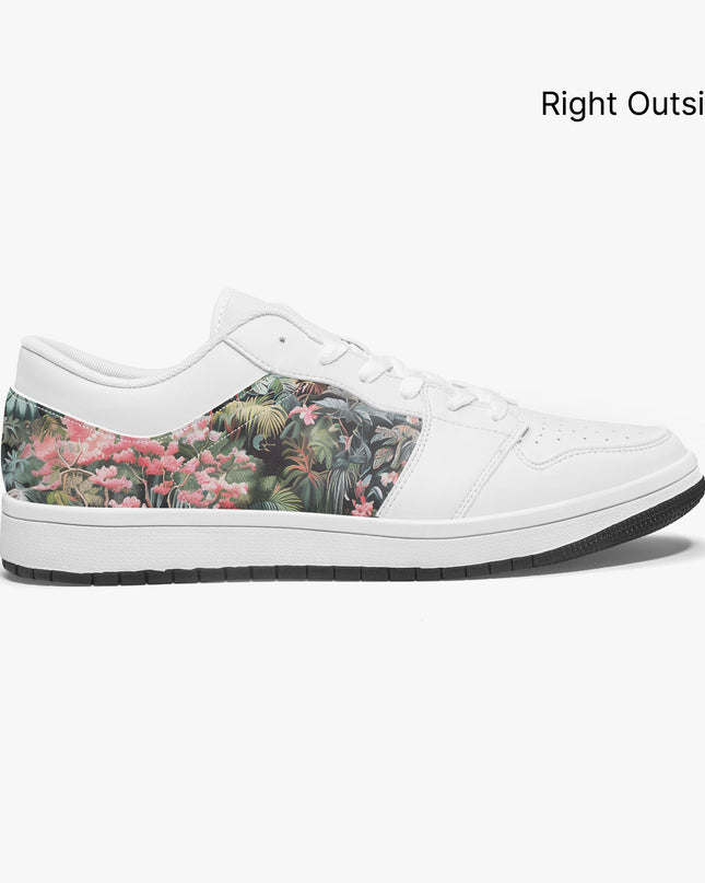 Pink Palm Low - Top Leather Sneakers - Sola Shoe