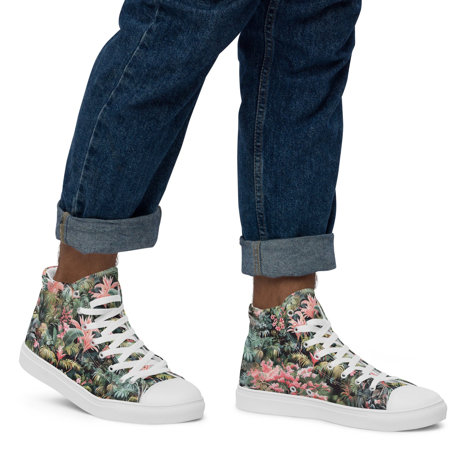 Pink Palm Men’s high top shoes - Sola Shoe