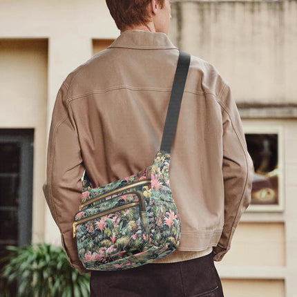 Pink Palm Multi - pocket Crossbody Bag - Sola Shoe