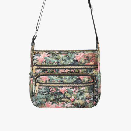 Pink Palm Multi - pocket Crossbody Bag - Sola Shoe