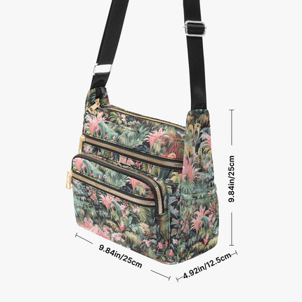 Pink Palm Multi - pocket Crossbody Bag - Sola Shoe