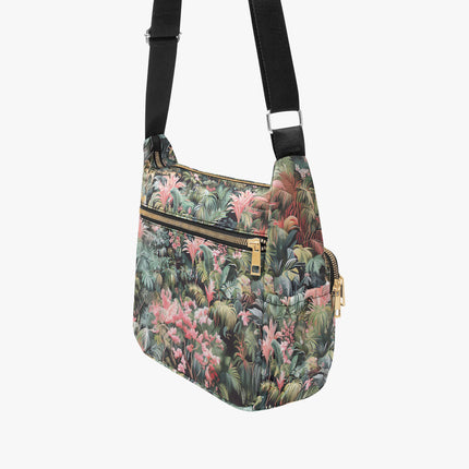 Pink Palm Multi - pocket Crossbody Bag - Sola Shoe