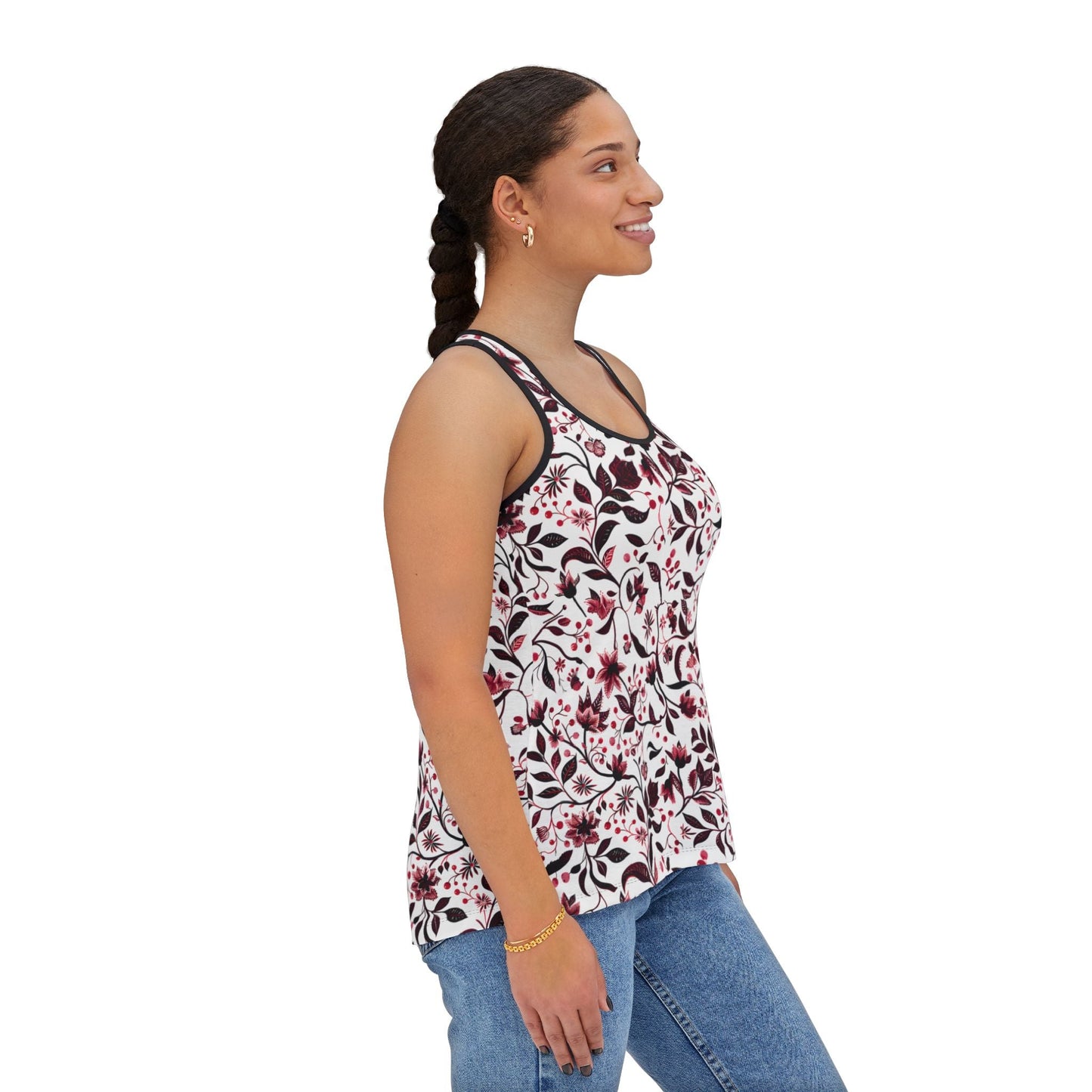 Tank Top Burgundy Flower - Sola Shoe