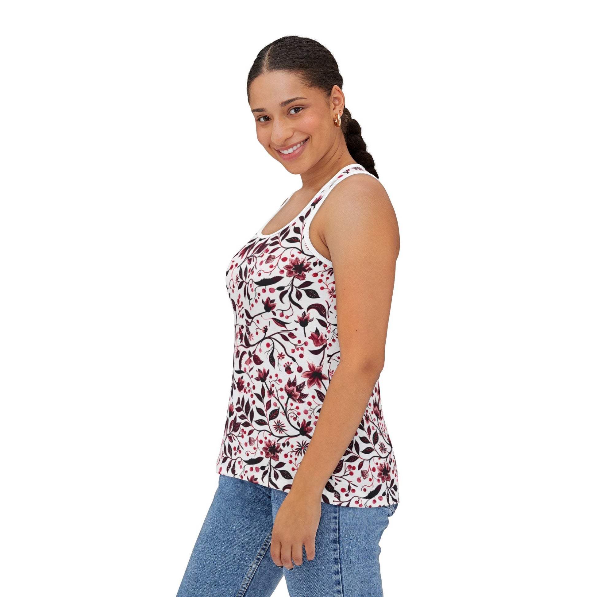 Tank Top Burgundy Flower - Sola Shoe