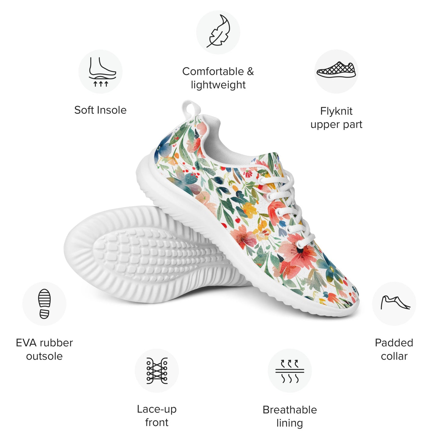 Wild Flowers Men’s athletic shoes - Sola Shoe