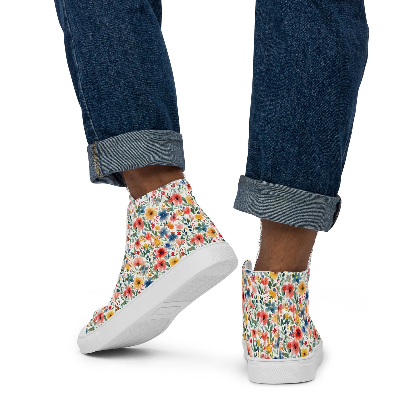 Wild Flowers Men’s high top shoes - Sola Shoe